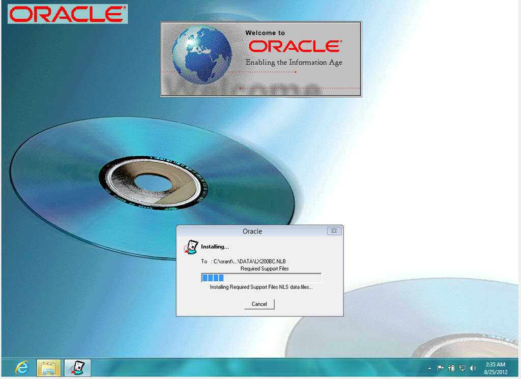 Install oracle 8i in windows 7 64